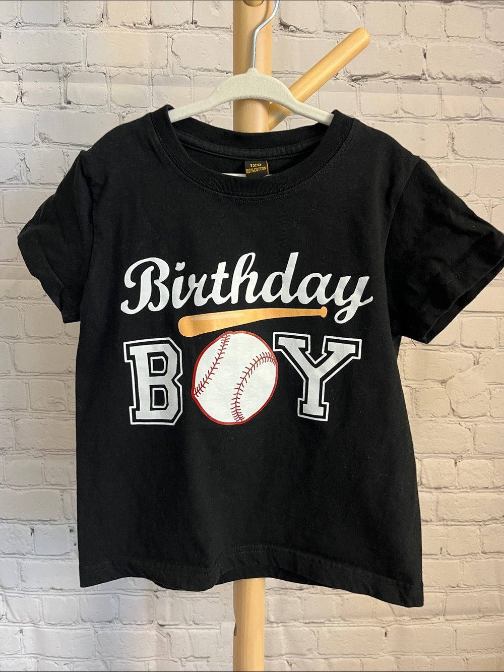 ⭐️⭐️ PICK 5 / $20 4th Birthday Boy Baseball Graphic Tee "4"  Black
